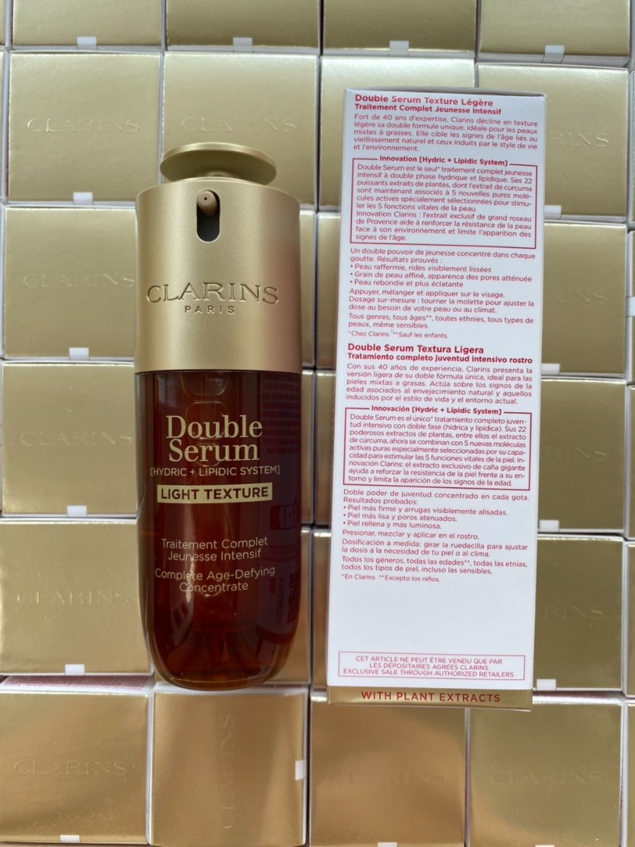 Clarins Double Serum Light Texture Firming+Smoothing Anti-Aging Concentrate 50ml. (เคาเตอร์ 5,400฿)