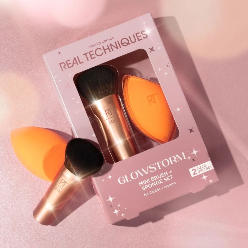 Real Techniques Glowstorm Mini Brush + Sponge Set
