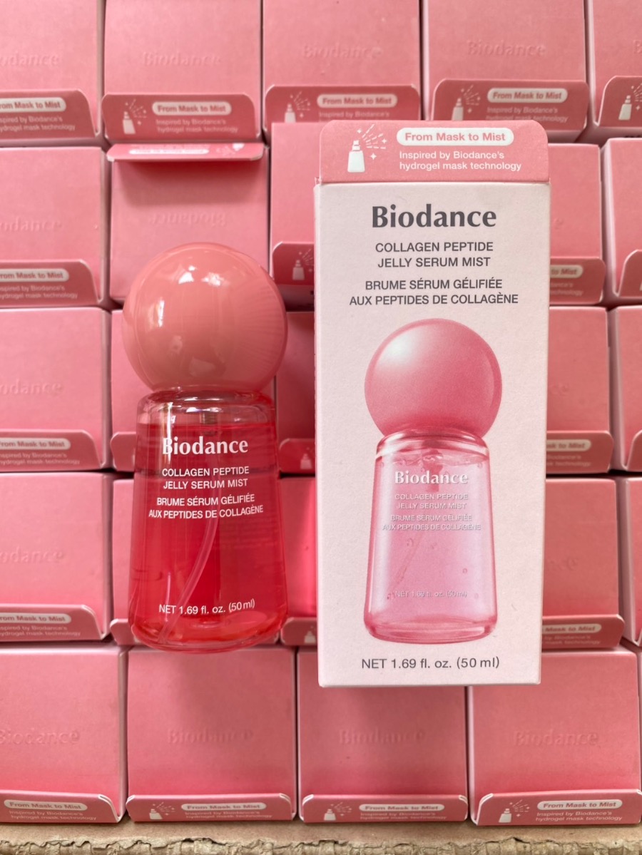 สเปรย์ ชมพู Biodance Collagen Peptide Jelly Serum Mist 50ml.