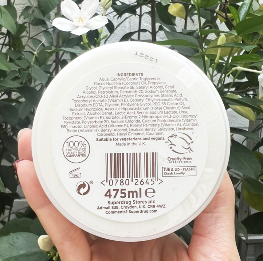 ฝาครีม Superdrug Vitamin E All Over Body Cream 475ml.