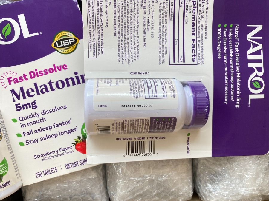 ม็ดอม - Natrol Melatonin Time Release Fast Dissolve 5mg. (250เม็ด) รส/สตรอเบอร์รี่