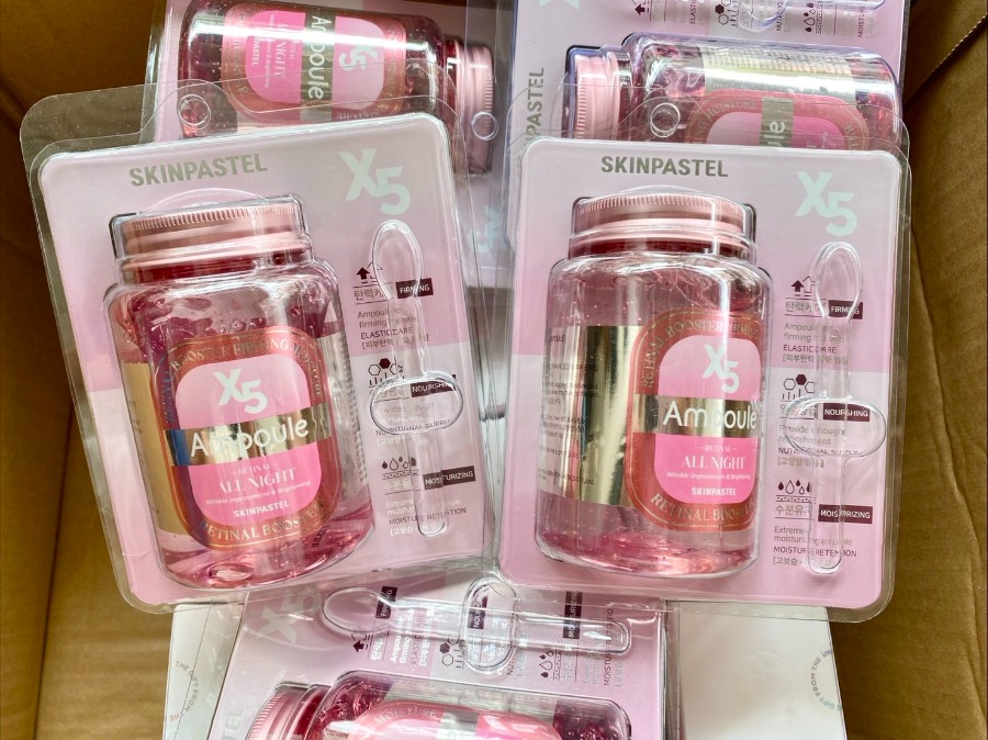 ชมพู SKINPASTEL X5 Retinol Booster Ampoule all Night 250ml.