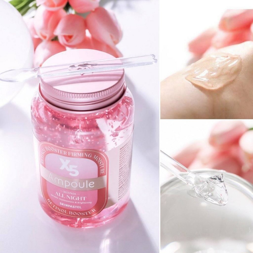 ชมพู SKINPASTEL X5 Retinol Booster Ampoule all Night 250ml.