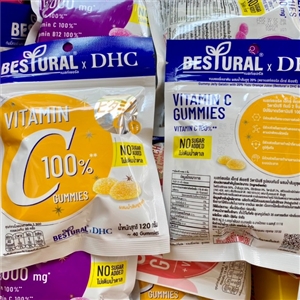 เหลือง DHC X Bestural x DHC วิตามินซีกัมมี่ รสส้มยูซุ (ไม่เติมน้ำตาล) (40Gummies)