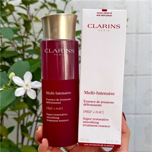 แดง Clarins Multi-Intensive Super Restorative Smoothing Treatment Essence 200ml. (เคาเตอร์ 3,350฿)