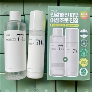 เซต Anua Heartleaf 77 Soothing Toner 350ml. + Daily Lotion 200ml.