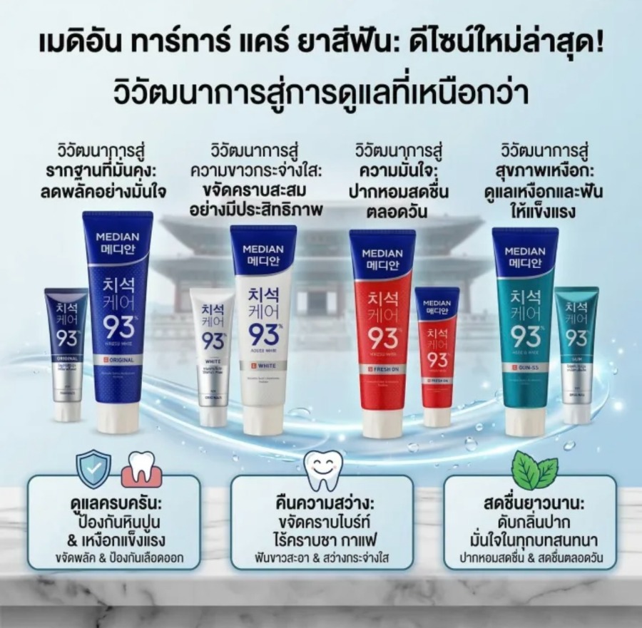 MEDIAN DENTAL IQ 120g.  #Breath care Removes Bad Smell สีแดง