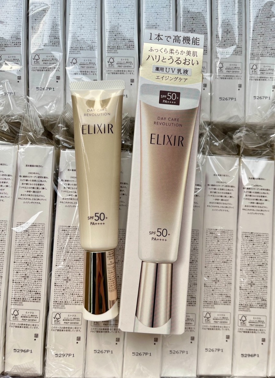น้ำตาล ELIXIR ครีมกันแดด Day Care Revolution SPF 50+ PA++++ 35ml.