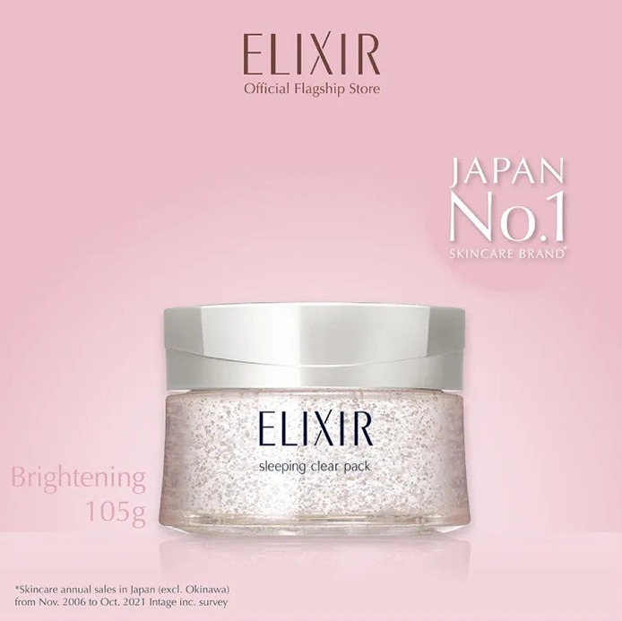 ELIXIR Whitening & Skin Care By AGE Sleeping Clear Pack 105g. (เคาเตอร์ 1,350฿)