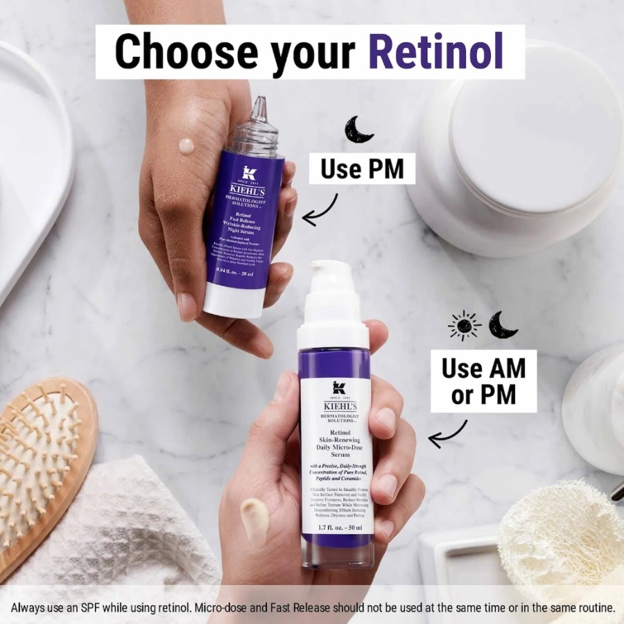 Kiehl's Retinol Fast Release Wrinkle-Reducing Night Serum 28ml .+ Powder 1g.