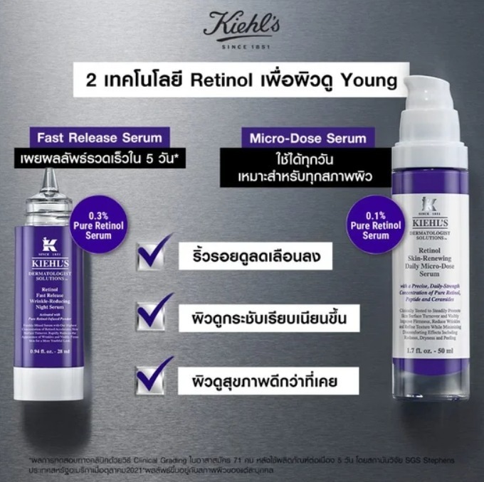 Kiehl's Retinol Fast Release Wrinkle-Reducing Night Serum 28ml .+ Powder 1g.