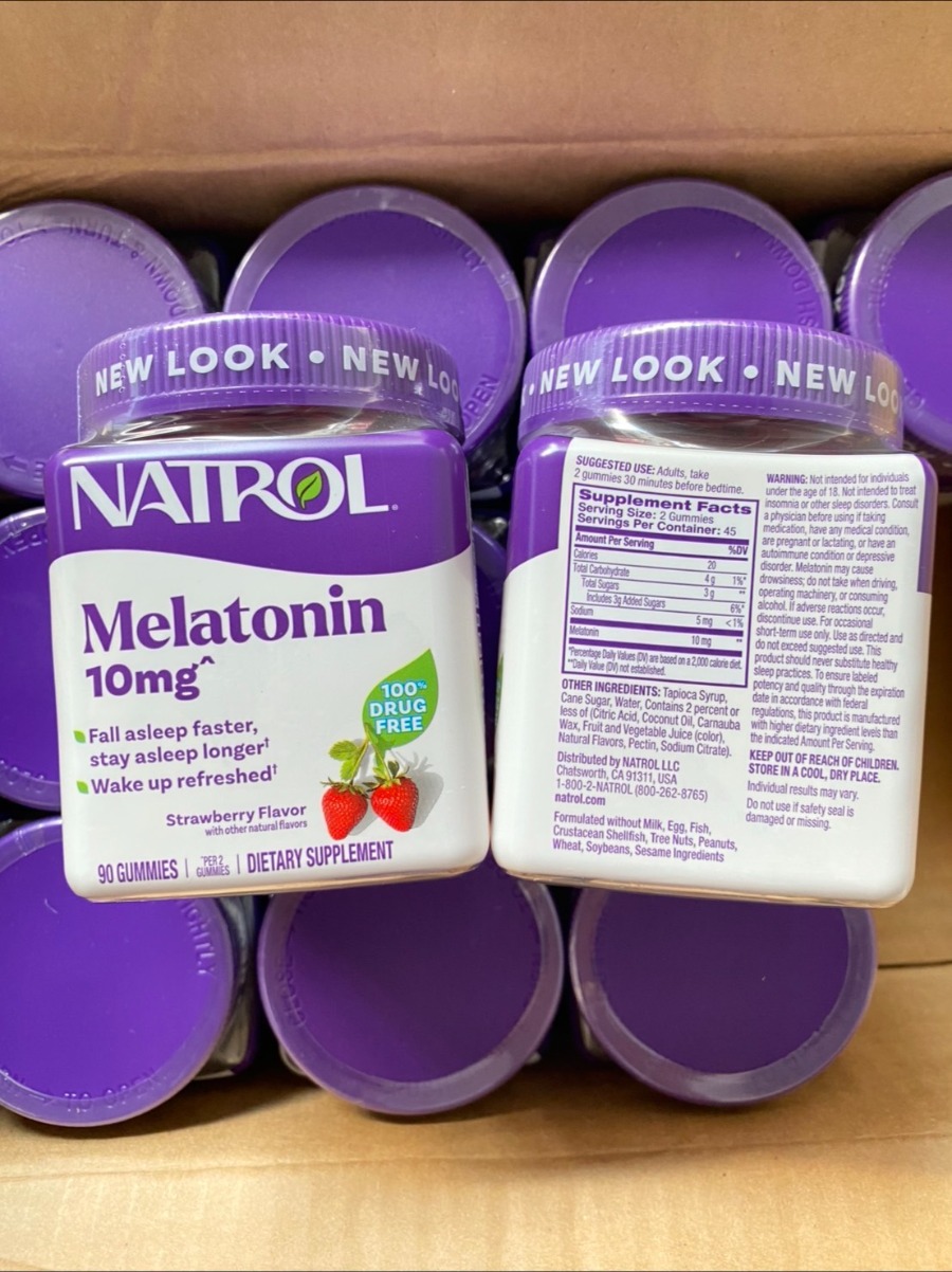 แพ็คเกจใหม่ - Natrol Gummies Melatonin Strawberry 10mg. (90Gummies)