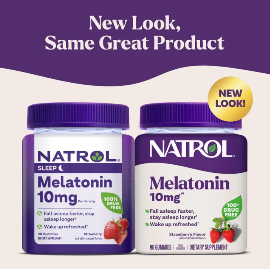 แพ็คเกจใหม่ - Natrol Gummies Melatonin Strawberry 10mg. (90Gummies)