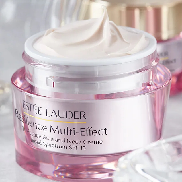 ชมพูอ่อน Estee Lauder Resilience Multi-Effect Tri-Peptide Face And Neck Creme SPF 15/PA+++ 15ml.