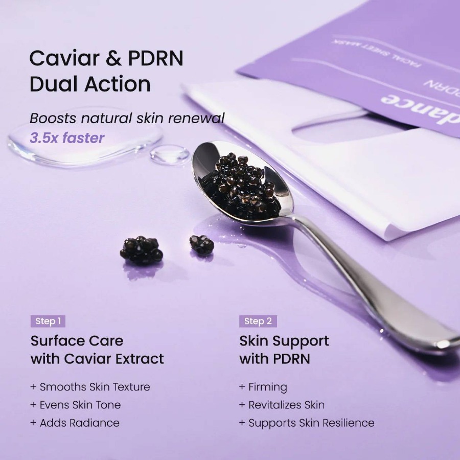 ม่วง Biodance Rejuvenating Caviar PDRN Real Deep Mask (1กล่อง 4แผ่น)