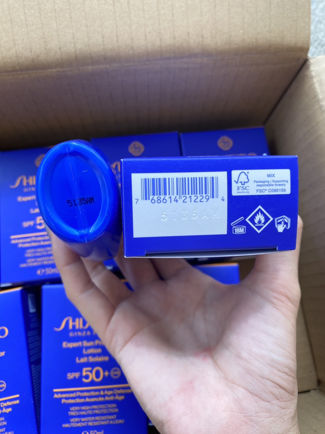 ใหม่ Shiseido Expert Sun Protector Lotion Lait Solaire spf 50+ 50ml.