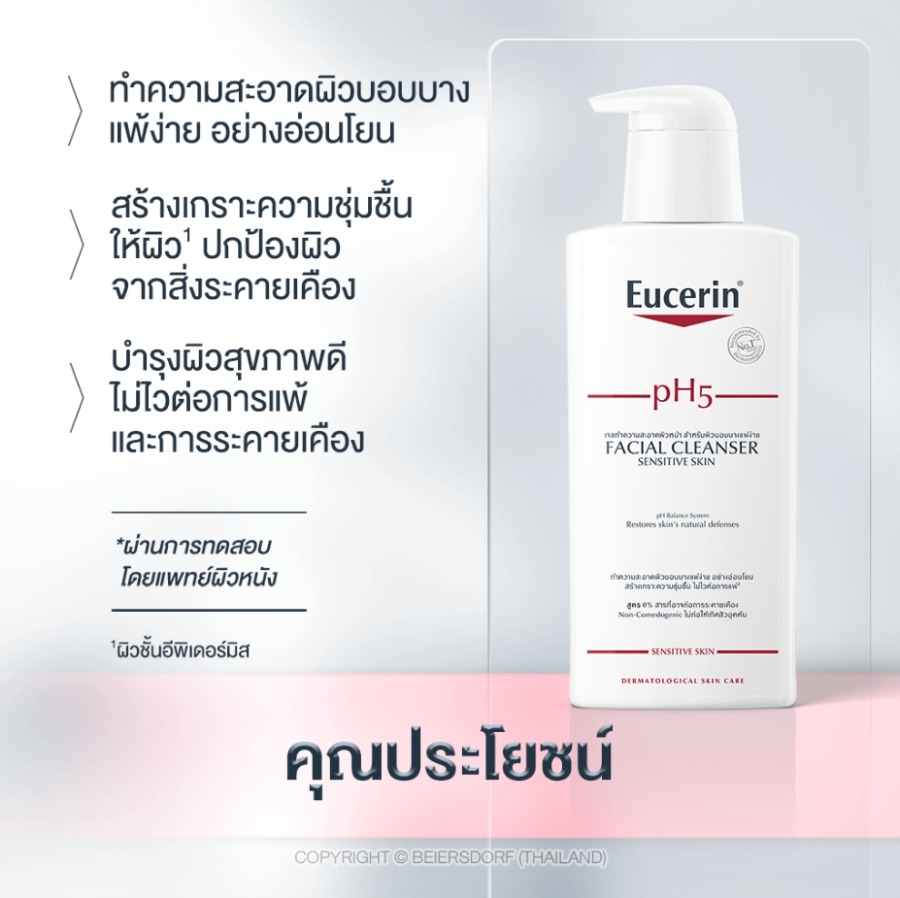 Eucerin PH5 Sensitive skin Facial Cleanser 400ml.